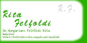 rita felfoldi business card